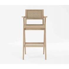 Karpenter Tribute BAR STOOL W/ NATURAL WOVEN RATTAN