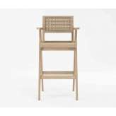 Karpenter Tribute BAR STOOL W/ NATURAL WOVEN RATTAN