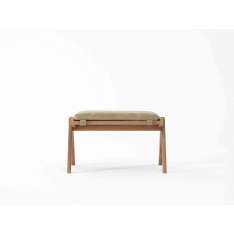 Karpenter Tribute OTTOMAN with LEATHER Safari Grey