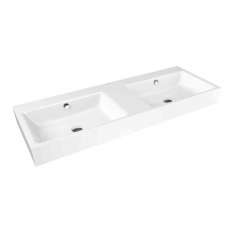 Kaldewei Puro wall-hung double washbasin (two depressions) alpine white