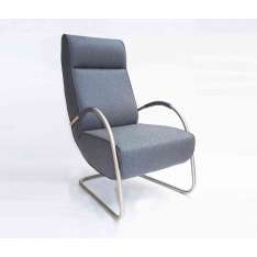 Jess Howard stainless steel high back with leather armrests