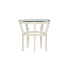 JANUS et Cie SLANT GLASS TOP SIDE TABLE ROUND 51