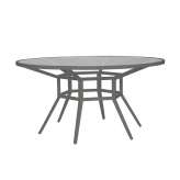 JANUS et Cie SLANT GLASS TOP DINING TABLE ROUND 153