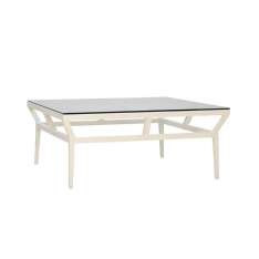 JANUS et Cie SLANT GLASS TOP COCKTAIL TABLE SQUARE 102