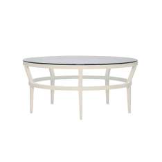 JANUS et Cie SLANT GLASS TOP COCKTAIL TABLE ROUND 102