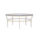 JANUS et Cie SLANT GLASS TOP COCKTAIL TABLE ROUND 102