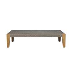 JANUS et Cie QUINTA GRANDE TEAK / WOVEN OTTOMAN TABLE 110