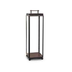 J. Adams & Co. Lantern | Hazel Floor Light - Tall, Battery powered - Bronze & Clear Glass