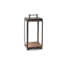 J. Adams & Co. Lantern | Hazel Floor Light - Small, Mains powered - Bronze & Clear Glass