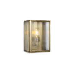 J. Adams & Co. Lantern | Birch Wall Light - Small - Antique Brass & Clear Reeded Glass