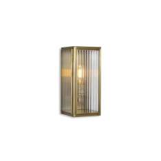 J. Adams & Co. Lantern | Ash Wall Light - Small - Antique Brass & Clear Reeded Glass