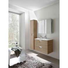 Inda WeeklyMirror cabinet with 3 mirror doors internal/external H70 cm, 2 shelves