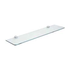 Inda Hotellerie Tempered crystal shelf, 6 mm glass, with brackets