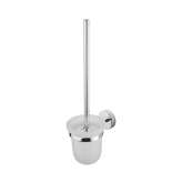 Inda Forum Wall-mounted toilet brush holder, with satined glass dish