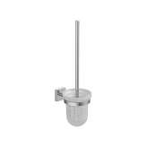 Inda Forum quadra Wall-mounted toilet brush holder, with satined glass dish