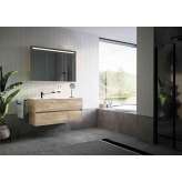 Inda DailyMirror cabinet with 3 mirror doors internal/external H80 cm, 2 shelves