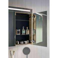 Inda DailyMirror cabinet with 2 mirror doors internal/external H80 cm, 2 shelves