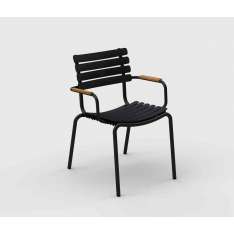 HOUE ReCLIPS | Dining chair Black with Bamboo armrests