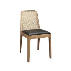 Hans K Racquet chair oak oiled, onded leather black