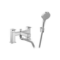 Hansgrohe hansgrohe Vernis Shape 2-hole rim mounted bath mixer with diverter valve and Vernis Blend hand shower Vario