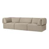 Gubi Wonder Sofa - 3-seater with armrest