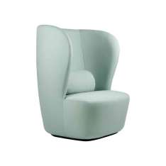 Gubi Stay Lounge Chair - Fully Upholstered, Black base, High back