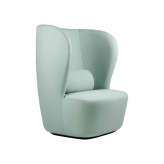 Gubi Stay Lounge Chair - Fully Upholstered, Black base, High back