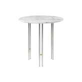 Gubi IOI Coffee Table Ø50 | Chrome/White Carrara Marble