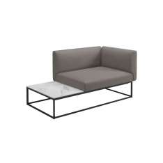 Gloster Furniture GmbH Maya Right Bianco Ceramic End Table Unit Meteor Dot Nimbus