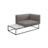 Gloster Furniture GmbH Maya Right Bianco Ceramic End Table Unit Meteor Dot Nimbus