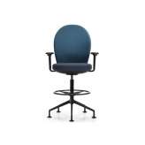 Girsberger Marva swivel chair high, with foot ring