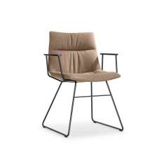 Girsberger MAREL skid-frame chair with armrests