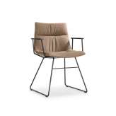 Girsberger MAREL skid-frame chair with armrests