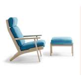 Getama Danmark GE 290A High Back Easy Chair with footstool