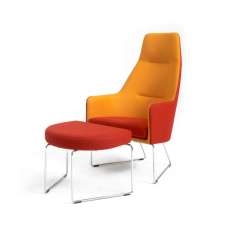 Getama Danmark 1201 Easy chair high back with footstool