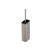 Geesa Shift Brushed Stainless Steel | Toilet Brush And Holder Brushed Stainless Steel (Black Lid And Brush)