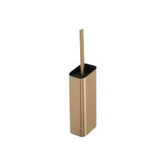 Geesa Shift Brushed Gold | Toilet Brush And Holder Brushed Gold (Black Lid And Brush)