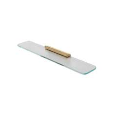 Geesa Shift Brushed Gold | Bathroom Shelf 60cm Brushed Gold With Transparent Glass