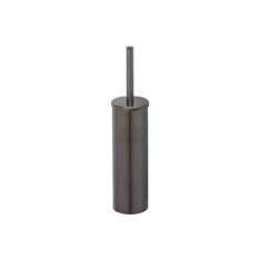 Geesa Nemox Brushed Black Metal | Toilet Brush And Holder Brushed Metal Black (White Brush Head)