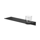 Geesa Leev | Bathroom shelf 40 cm Black with glass