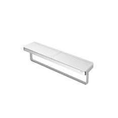 Geesa Frame White Chrome | Towel Rail With Shelf 42cm White / Chrome