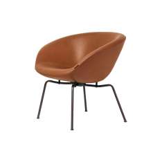 Fritz Hansen Pot™ | Leather, dark brown powder coated base
