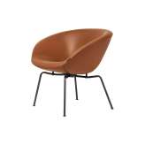 Fritz Hansen Pot™ | Leather, dark brown powder coated base