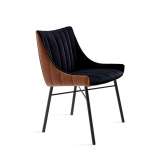Freifrau MANUFAKTUR Rubie | Armchair High with steel frame 4-legs