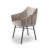 Freifrau MANUFAKTUR Rubie | Armchair High with steel frame 4-legs