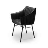 Freifrau MANUFAKTUR Rubie | Armchair High with steel frame 4-legs