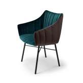 Freifrau MANUFAKTUR Rubie | Armchair High with steel frame 4-legs