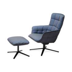 Freifrau MANUFAKTUR Marla | Easy Chair High with x-base frame and Ottoman