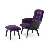 Freifrau MANUFAKTUR Marla | Easy Chair High with wooden frame and Ottoman