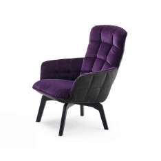 Freifrau MANUFAKTUR Marla | Easy Chair High with wooden frame and Ottoman